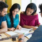 Students working in a group